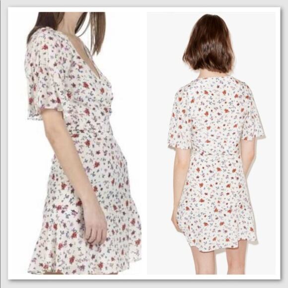 The Kooples Mixed Print Floral 100% Silk Dress White Size Small New With Tag - Picture 15 of 15